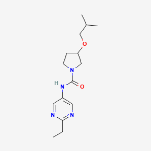 molecular formula C15H24N4O2 B7124182 N-(2-ethylpyrimidin-5-yl)-3-(2-methylpropoxy)pyrrolidine-1-carboxamide 