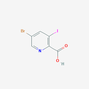 molecular formula C6H3BrINO2 B7124256 5-Bromo-3-iodopicolinic acid 