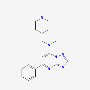 molecular formula C19H24N6 B7124430 N-methyl-N-[(1-methylpiperidin-4-yl)methyl]-5-phenyl-[1,2,4]triazolo[1,5-a]pyrimidin-7-amine 