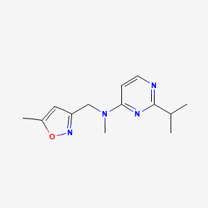 molecular formula C13H18N4O B7124473 N-methyl-N-[(5-methyl-1,2-oxazol-3-yl)methyl]-2-propan-2-ylpyrimidin-4-amine 