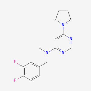 molecular formula C16H18F2N4 B7124476 N-[(3,4-difluorophenyl)methyl]-N-methyl-6-pyrrolidin-1-ylpyrimidin-4-amine 