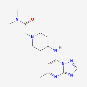 molecular formula C15H23N7O B7124569 N,N-dimethyl-2-[4-[(5-methyl-[1,2,4]triazolo[1,5-a]pyrimidin-7-yl)amino]piperidin-1-yl]acetamide 