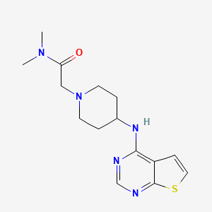 molecular formula C15H21N5OS B7124576 N,N-dimethyl-2-[4-(thieno[2,3-d]pyrimidin-4-ylamino)piperidin-1-yl]acetamide 
