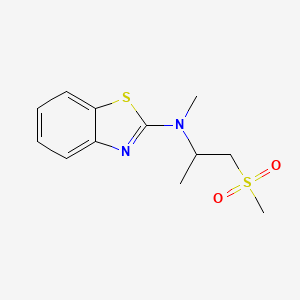 molecular formula C12H16N2O2S2 B7124691 N-methyl-N-(1-methylsulfonylpropan-2-yl)-1,3-benzothiazol-2-amine 