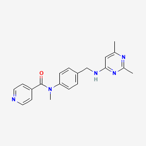 molecular formula C20H21N5O B7124716 N-[4-[[(2,6-dimethylpyrimidin-4-yl)amino]methyl]phenyl]-N-methylpyridine-4-carboxamide 