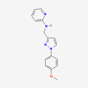 molecular formula C16H16N4O B7124802 N-[[1-(4-methoxyphenyl)pyrazol-3-yl]methyl]pyridin-2-amine 