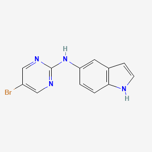 molecular formula C12H9BrN4 B7124835 N-(5-bromopyrimidin-2-yl)-1H-indol-5-amine 