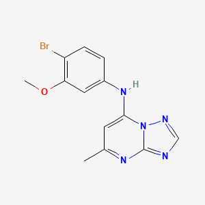 molecular formula C13H12BrN5O B7125011 N-(4-bromo-3-methoxyphenyl)-5-methyl-[1,2,4]triazolo[1,5-a]pyrimidin-7-amine 