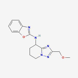 molecular formula C15H17N5O2 B7125285 N-[2-(methoxymethyl)-5,6,7,8-tetrahydro-[1,2,4]triazolo[1,5-a]pyridin-8-yl]-1,3-benzoxazol-2-amine 