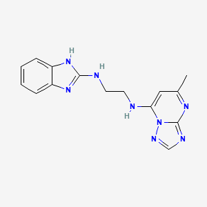 molecular formula C15H16N8 B7125705 N'-(1H-benzimidazol-2-yl)-N-(5-methyl-[1,2,4]triazolo[1,5-a]pyrimidin-7-yl)ethane-1,2-diamine 