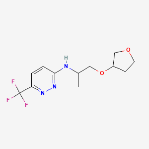 molecular formula C12H16F3N3O2 B7125787 N-[1-(oxolan-3-yloxy)propan-2-yl]-6-(trifluoromethyl)pyridazin-3-amine 