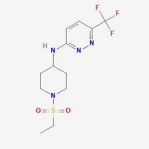 molecular formula C12H17F3N4O2S B7125958 N-(1-ethylsulfonylpiperidin-4-yl)-6-(trifluoromethyl)pyridazin-3-amine 