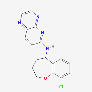 molecular formula C17H15ClN4O B7125977 N-(9-chloro-2,3,4,5-tetrahydro-1-benzoxepin-5-yl)pyrido[2,3-b]pyrazin-6-amine 