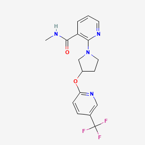 molecular formula C17H17F3N4O2 B7126040 N-methyl-2-[3-[5-(trifluoromethyl)pyridin-2-yl]oxypyrrolidin-1-yl]pyridine-3-carboxamide 