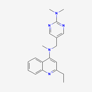 molecular formula C19H23N5 B7126240 N-[[2-(dimethylamino)pyrimidin-5-yl]methyl]-2-ethyl-N-methylquinolin-4-amine 