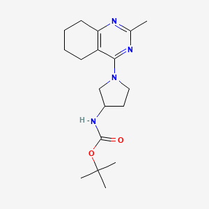 molecular formula C18H28N4O2 B7126268 tert-butyl N-[1-(2-methyl-5,6,7,8-tetrahydroquinazolin-4-yl)pyrrolidin-3-yl]carbamate 