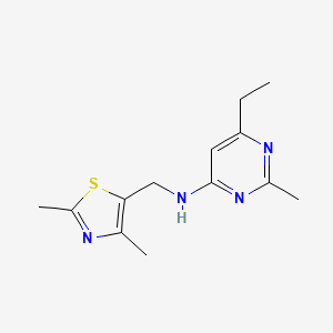 molecular formula C13H18N4S B7126322 N-[(2,4-dimethyl-1,3-thiazol-5-yl)methyl]-6-ethyl-2-methylpyrimidin-4-amine 