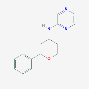 molecular formula C15H17N3O B7126422 N-(2-phenyloxan-4-yl)pyrazin-2-amine 