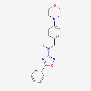 molecular formula C20H22N4O2 B7126499 N-methyl-N-[(4-morpholin-4-ylphenyl)methyl]-5-phenyl-1,2,4-oxadiazol-3-amine 