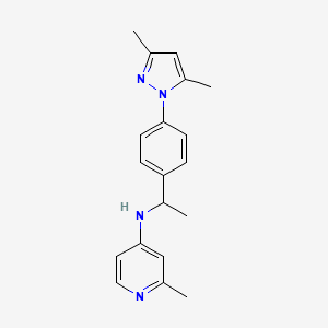 molecular formula C19H22N4 B7126579 N-[1-[4-(3,5-dimethylpyrazol-1-yl)phenyl]ethyl]-2-methylpyridin-4-amine 
