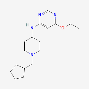 molecular formula C17H28N4O B7126593 N-[1-(cyclopentylmethyl)piperidin-4-yl]-6-ethoxypyrimidin-4-amine 