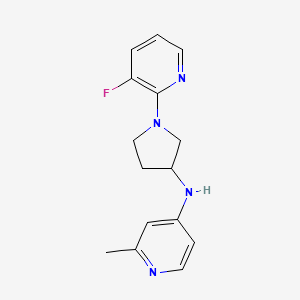 molecular formula C15H17FN4 B7126641 N-[1-(3-fluoropyridin-2-yl)pyrrolidin-3-yl]-2-methylpyridin-4-amine 