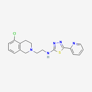 molecular formula C18H18ClN5S B7126750 N-[2-(5-chloro-3,4-dihydro-1H-isoquinolin-2-yl)ethyl]-5-pyridin-2-yl-1,3,4-thiadiazol-2-amine 