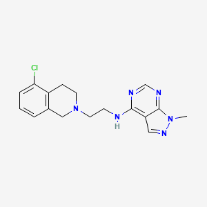 molecular formula C17H19ClN6 B7126765 N-[2-(5-chloro-3,4-dihydro-1H-isoquinolin-2-yl)ethyl]-1-methylpyrazolo[3,4-d]pyrimidin-4-amine 