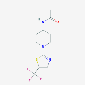 molecular formula C11H14F3N3OS B7127047 N-[1-[5-(trifluoromethyl)-1,3-thiazol-2-yl]piperidin-4-yl]acetamide 