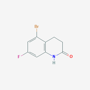 molecular formula C9H7BrFNO B7127203 5-Bromo-7-fluoro-1,2,3,4-tetrahydroquinolin-2-one 