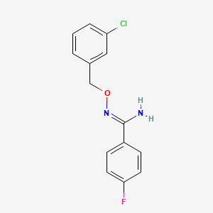 molecular formula C14H12ClFN2O B7127204 N'-[(3-chlorophenyl)methoxy]-4-fluorobenzenecarboximidamide 