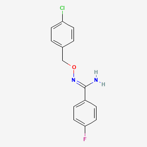 molecular formula C14H12ClFN2O B7127209 N'-[(4-chlorophenyl)methoxy]-4-fluorobenzenecarboximidamide 