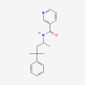 molecular formula C18H22N2O B7127217 N-(4-methyl-4-phenylpentan-2-yl)pyridine-3-carboxamide 
