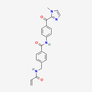 molecular formula C22H20N4O3 B7127341 N-[4-(1-methyl-1H-imidazole-2-carbonyl)phenyl]-4-[(prop-2-enamido)methyl]benzamide 