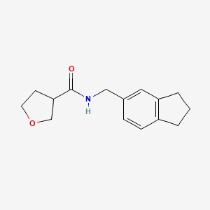 molecular formula C15H19NO2 B7127351 N-(2,3-dihydro-1H-inden-5-ylmethyl)oxolane-3-carboxamide 