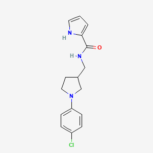 molecular formula C16H18ClN3O B7127375 N-[[1-(4-chlorophenyl)pyrrolidin-3-yl]methyl]-1H-pyrrole-2-carboxamide 