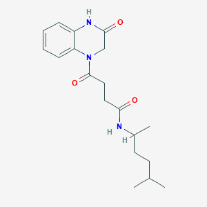 molecular formula C19H27N3O3 B7127584 N-(5-methylhexan-2-yl)-4-oxo-4-(3-oxo-2,4-dihydroquinoxalin-1-yl)butanamide 