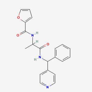 molecular formula C20H19N3O3 B7127594 N-[1-oxo-1-[[phenyl(pyridin-4-yl)methyl]amino]propan-2-yl]furan-2-carboxamide 