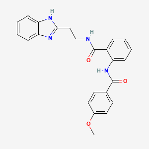 molecular formula C24H22N4O3 B7127596 N-[2-(1H-benzimidazol-2-yl)ethyl]-2-[(4-methoxybenzoyl)amino]benzamide 