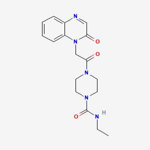 molecular formula C17H21N5O3 B7127673 N-ethyl-4-[2-(2-oxoquinoxalin-1-yl)acetyl]piperazine-1-carboxamide 