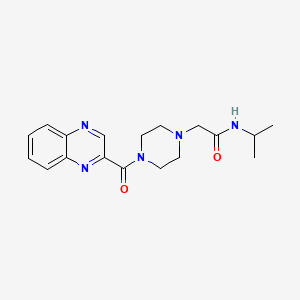 molecular formula C18H23N5O2 B7127697 N-propan-2-yl-2-[4-(quinoxaline-2-carbonyl)piperazin-1-yl]acetamide 