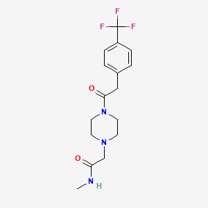 molecular formula C16H20F3N3O2 B7127714 N-methyl-2-[4-[2-[4-(trifluoromethyl)phenyl]acetyl]piperazin-1-yl]acetamide 
