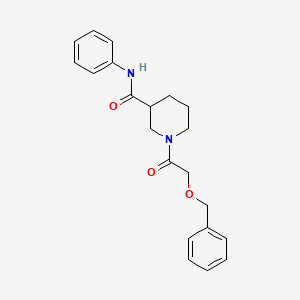 molecular formula C21H24N2O3 B7127727 N-phenyl-1-(2-phenylmethoxyacetyl)piperidine-3-carboxamide 
