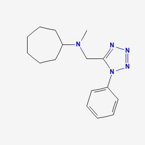 molecular formula C16H23N5 B7127754 N-methyl-N-[(1-phenyltetrazol-5-yl)methyl]cycloheptanamine 