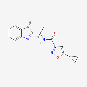 molecular formula C16H16N4O2 B7127848 N-[1-(1H-benzimidazol-2-yl)ethyl]-5-cyclopropyl-1,2-oxazole-3-carboxamide 