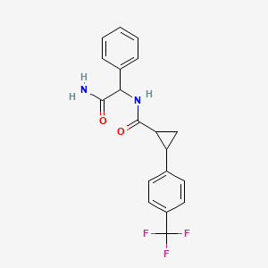 molecular formula C19H17F3N2O2 B7127882 N-(2-amino-2-oxo-1-phenylethyl)-2-[4-(trifluoromethyl)phenyl]cyclopropane-1-carboxamide 