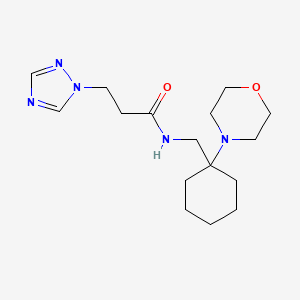 molecular formula C16H27N5O2 B7127904 N-[(1-morpholin-4-ylcyclohexyl)methyl]-3-(1,2,4-triazol-1-yl)propanamide 