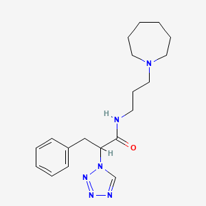 molecular formula C19H28N6O B7127929 N-[3-(azepan-1-yl)propyl]-3-phenyl-2-(tetrazol-1-yl)propanamide 