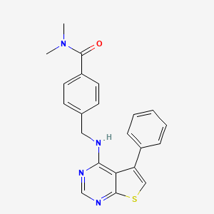molecular formula C22H20N4OS B7127937 N,N-dimethyl-4-[[(5-phenylthieno[2,3-d]pyrimidin-4-yl)amino]methyl]benzamide 