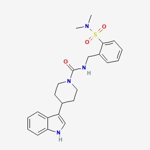 molecular formula C23H28N4O3S B7127950 N-[[2-(dimethylsulfamoyl)phenyl]methyl]-4-(1H-indol-3-yl)piperidine-1-carboxamide 